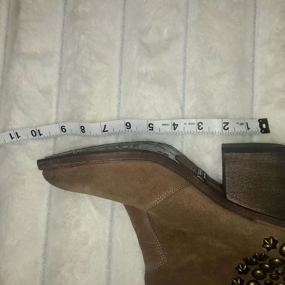 Sam Edelman Tan Heeled Boots with Studded Accents - Picture 11 of 14